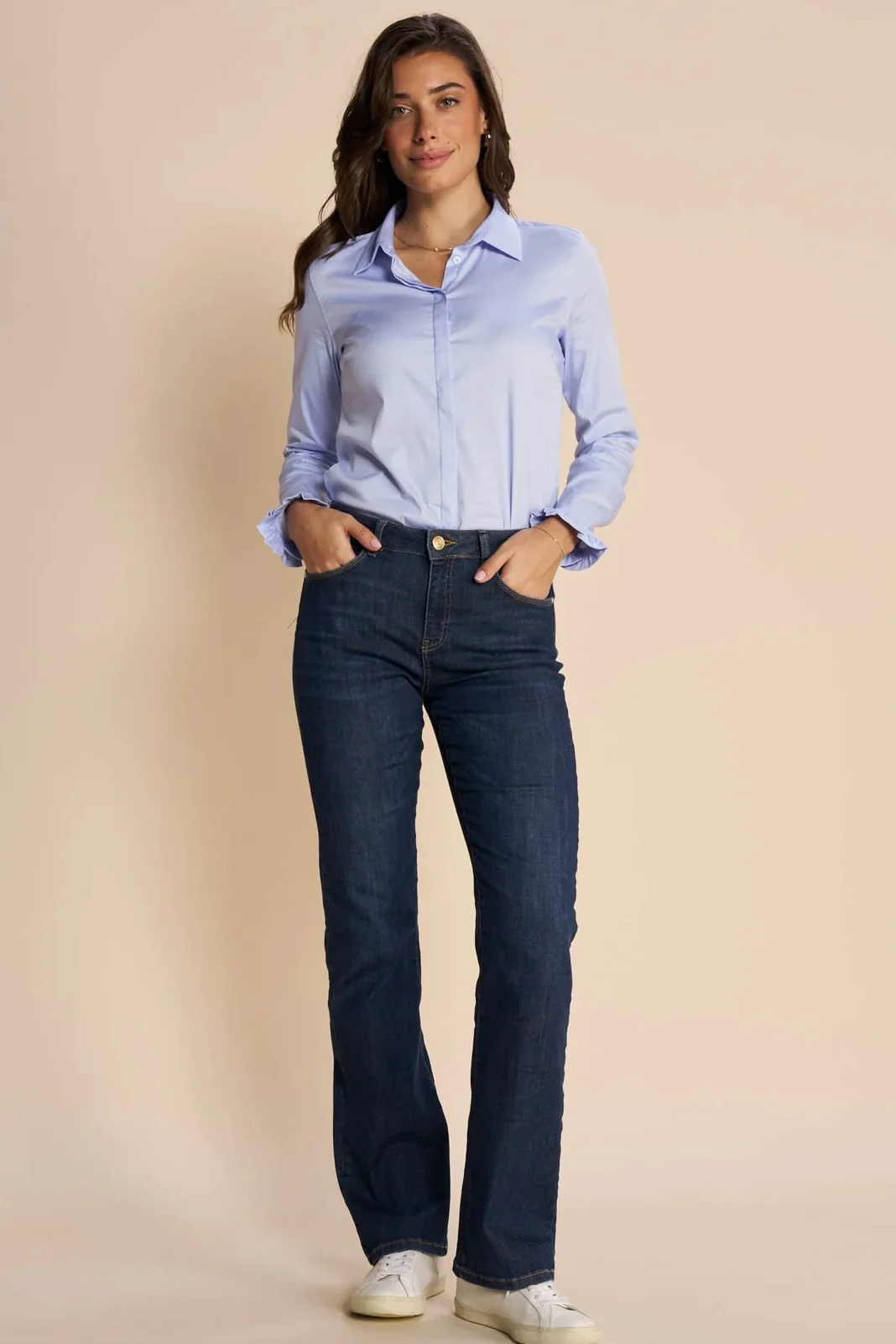 Cecilia Cover Long Jeans | Blue Denim | Jeans fra Mos Mosh - Image 11