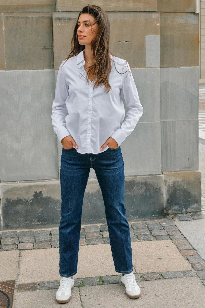 Cecilia Cover Long Jeans | Blue Denim | Jeans fra Mos Mosh - Image 3