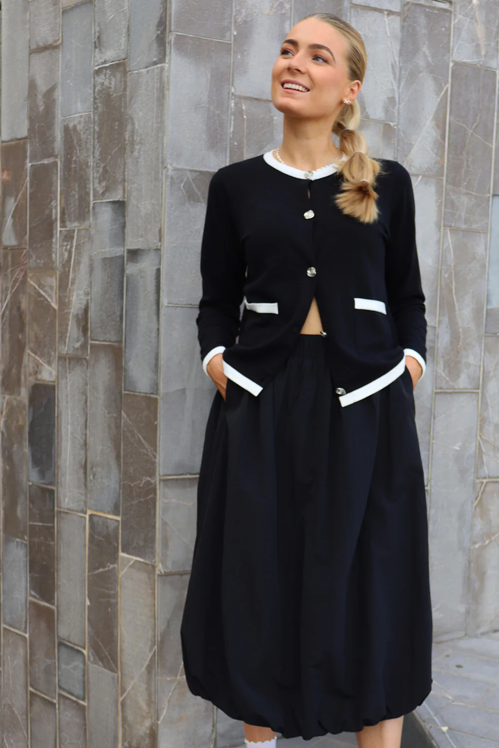 Chani Cardigan | Black Creme | Cardigan fra Liberté - Image 3