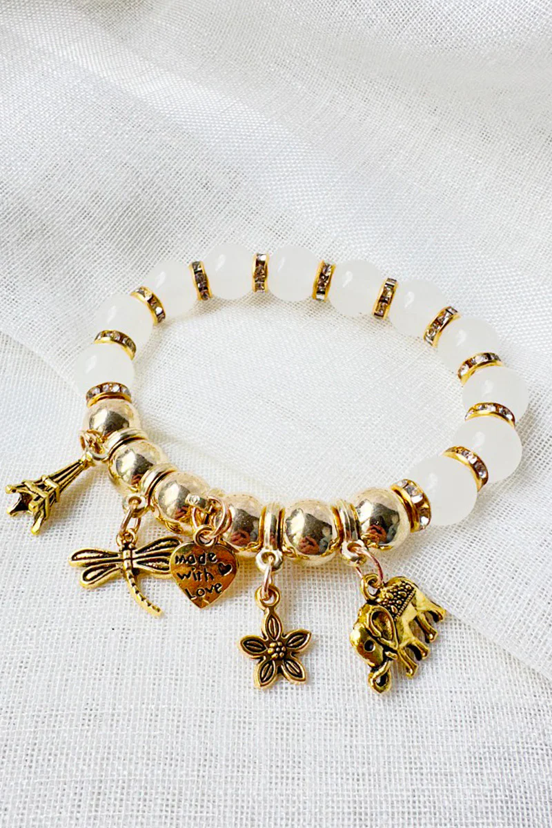 Charms Bracelet | Hvid | Armbånd med vedhæng fra F&W