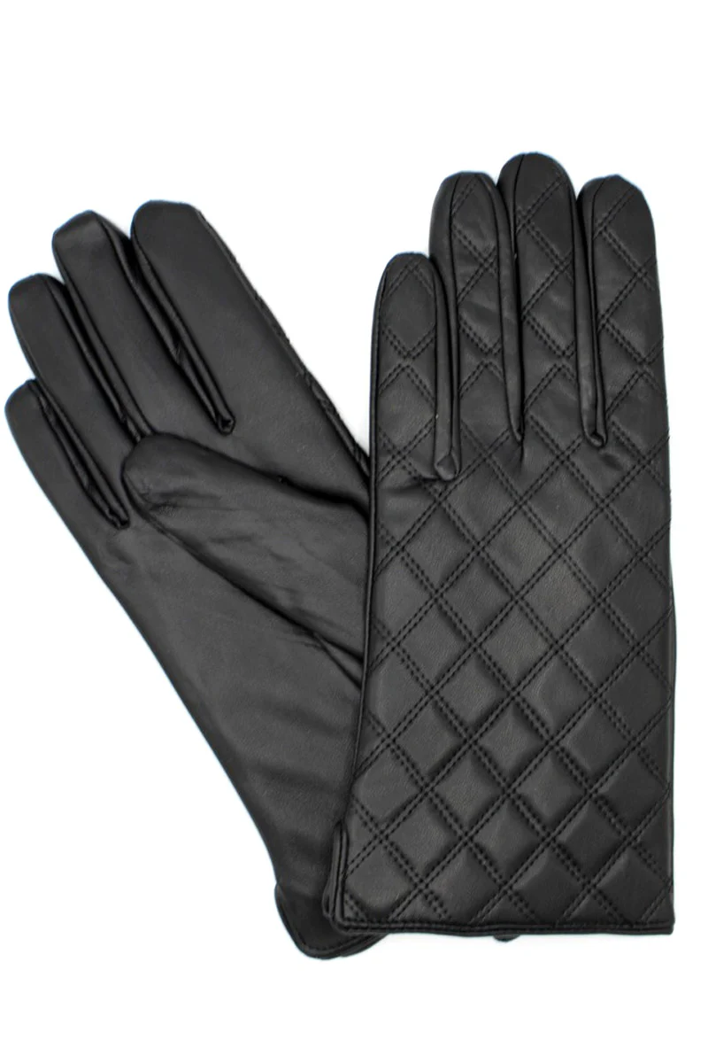 Check Gloves | Black