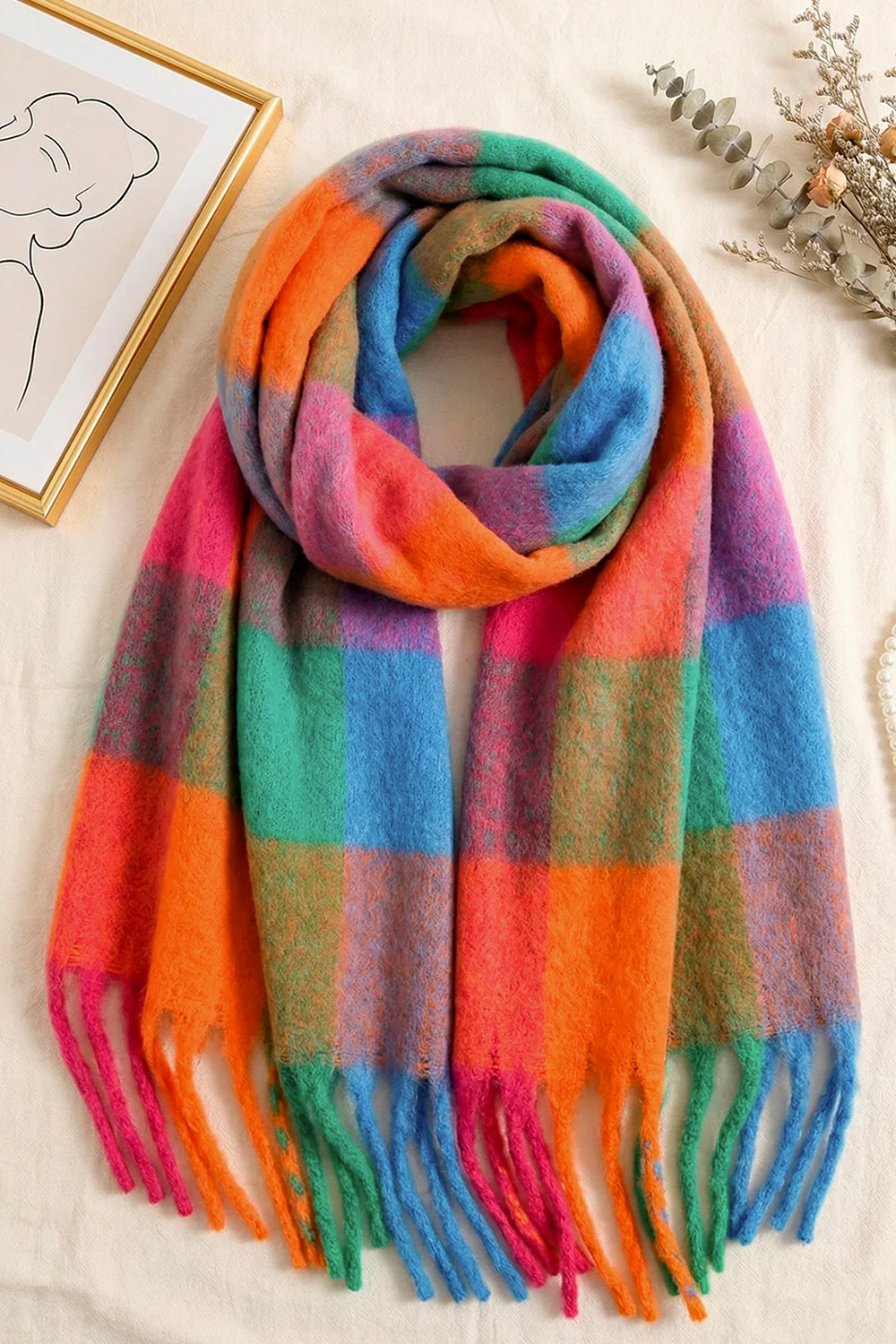 Warm Wool Colorblock Scarf | Multi