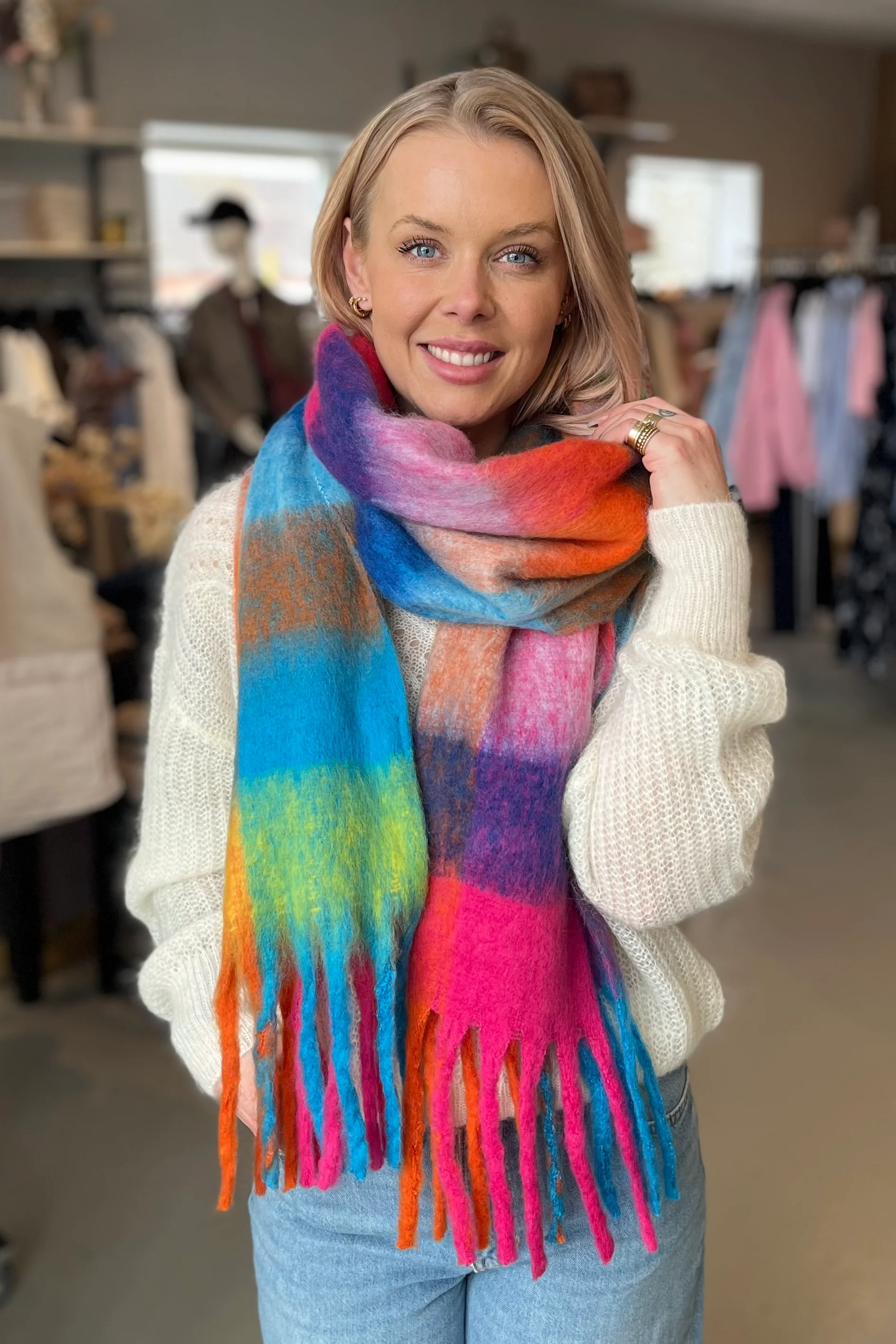 Warm Wool Colorblock Scarf | Multi - Image 3