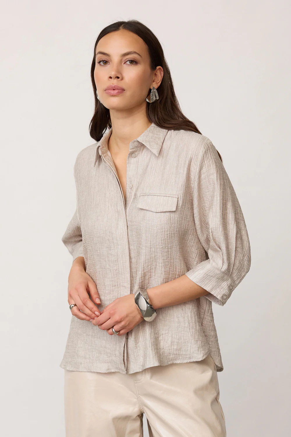 Cher Shirt 45187 | Silver | Top fra Co'couture