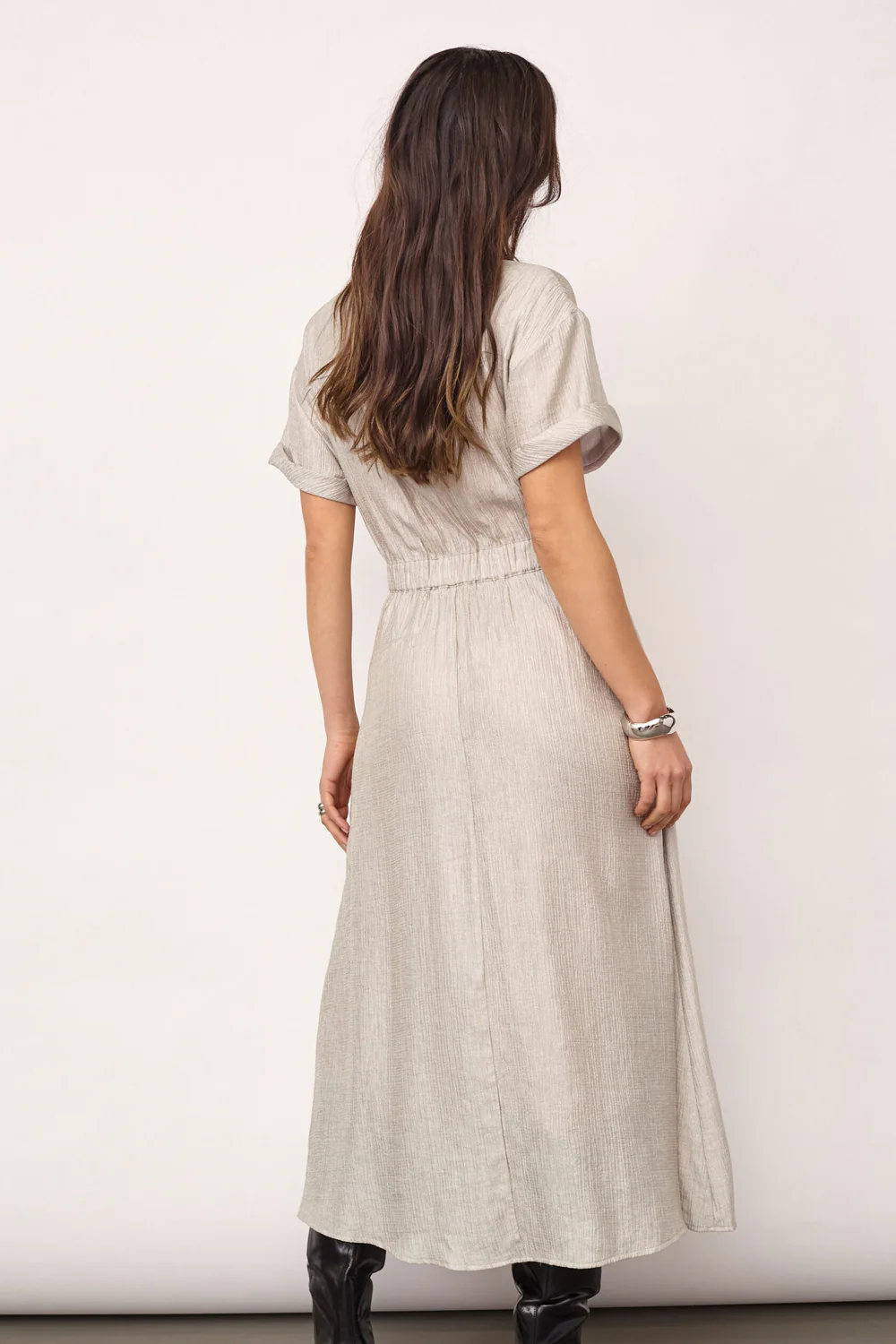 Cher Wrap SS Dress 46124 | Silver | Kjole fra Co'couture - Image 5