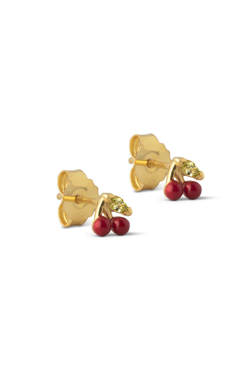 Cherry Stud | Red | Øreringe fra Enamel