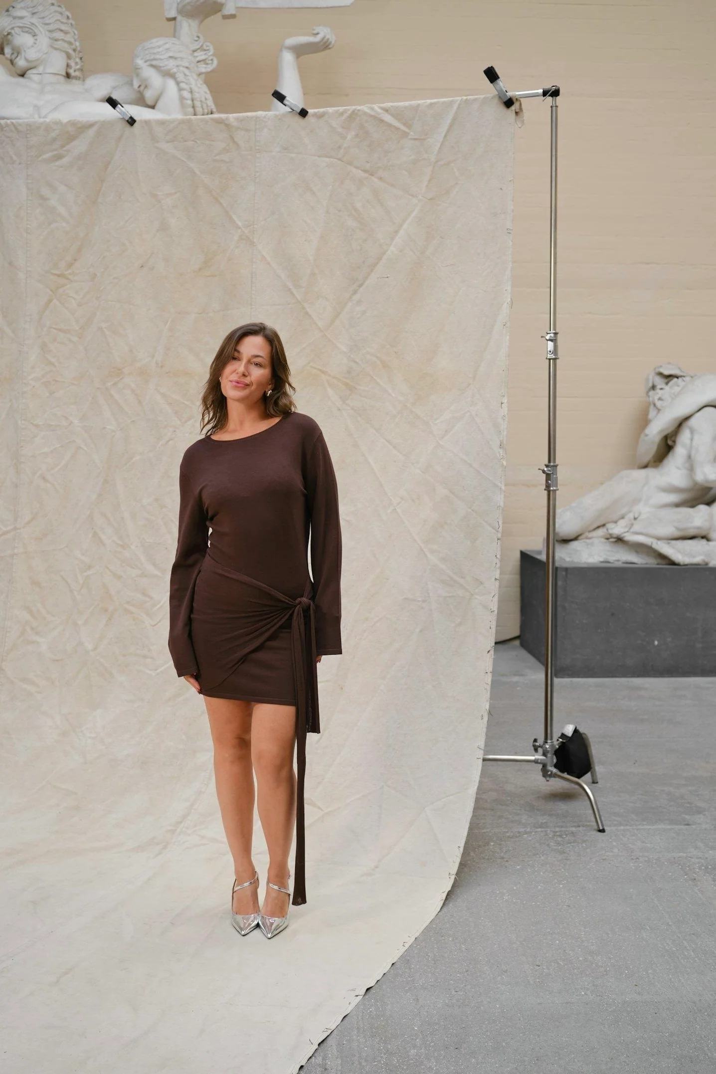 Cici Knit Dress | Brown | Kjole fra Neo Noir - Image 3