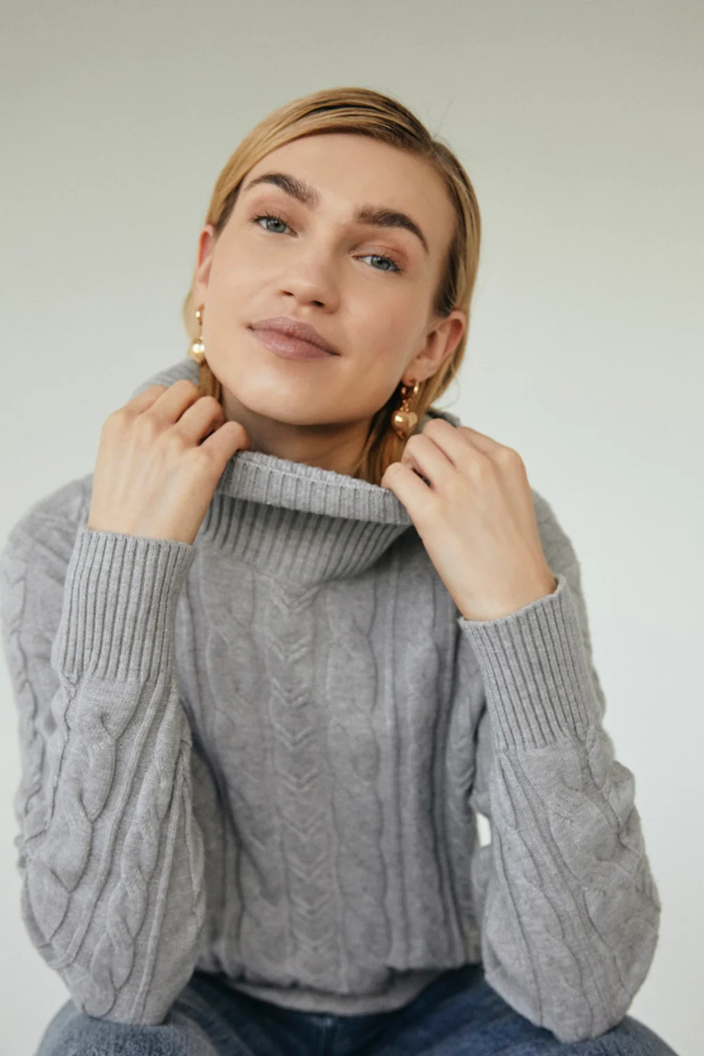 Claura Pullover 202661 | Light Grey Melange | Strik fra Freequent - Image 3