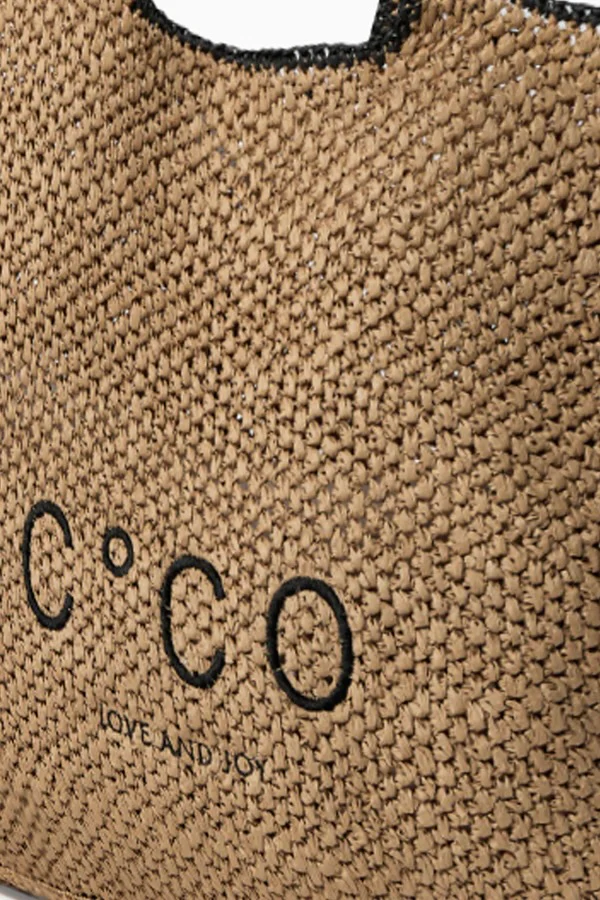 CocoCC Straw Beach Bag | Silver | Taske fra Co'couture - Image 3