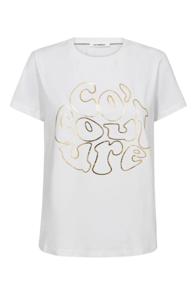 Co'couture Foil Tee 33198 | White-Gold | T-Shirt fra Co'couture