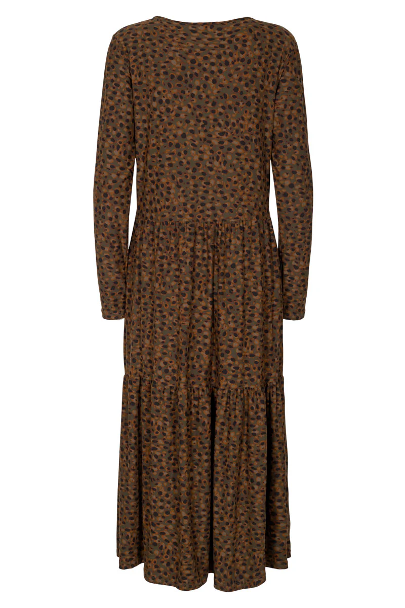 Alma Loose Dress | Leo / Olive | Kjole med print fra Liberté - Image 3
