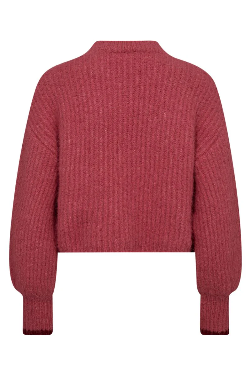Coralie Crop Rib O-Knit 32140 | Magenta | Strik fra Co'couture - Image 3