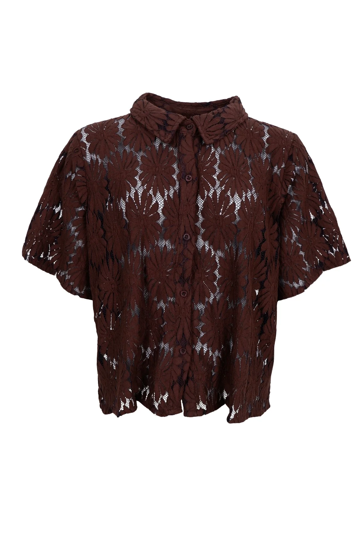 Cosmos Ss Flower Shirt | Chocolate | Skjorte fra Black Colour - Image 2