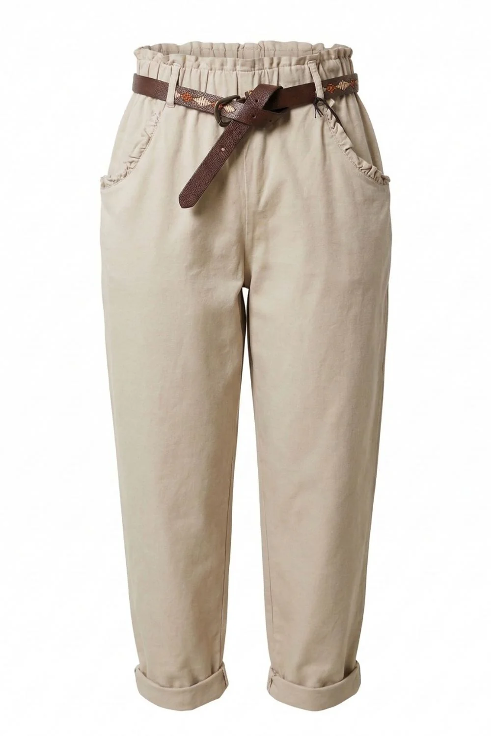 Cotton Frill Pants | Beige | Bukser fra Atelier C - Image 7