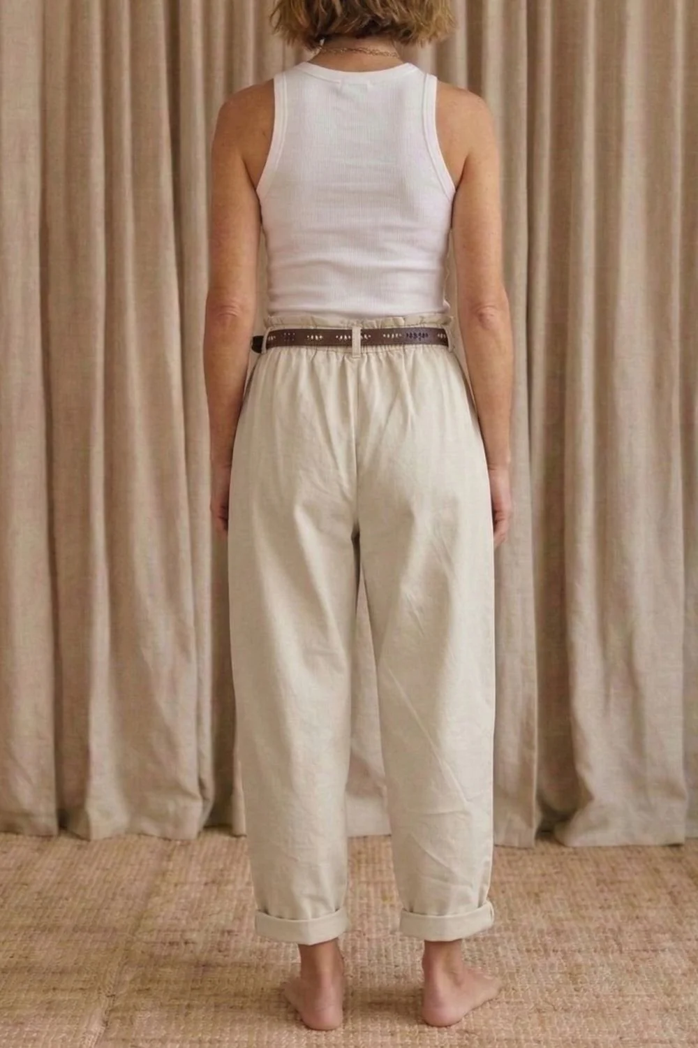 Cotton Frill Pants | Beige | Bukser fra Atelier C - Image 8