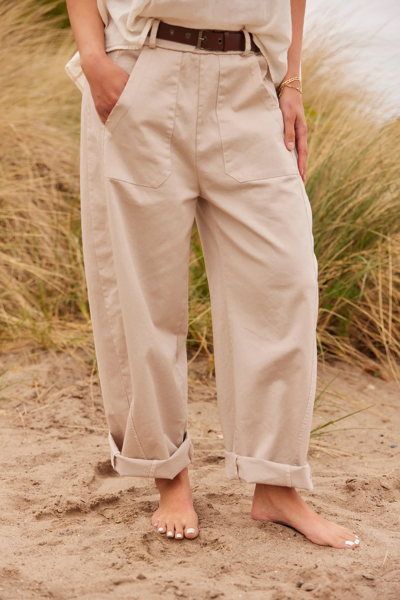 Cotton Pants | Beige | Bukser fra Atelier C - Image 2