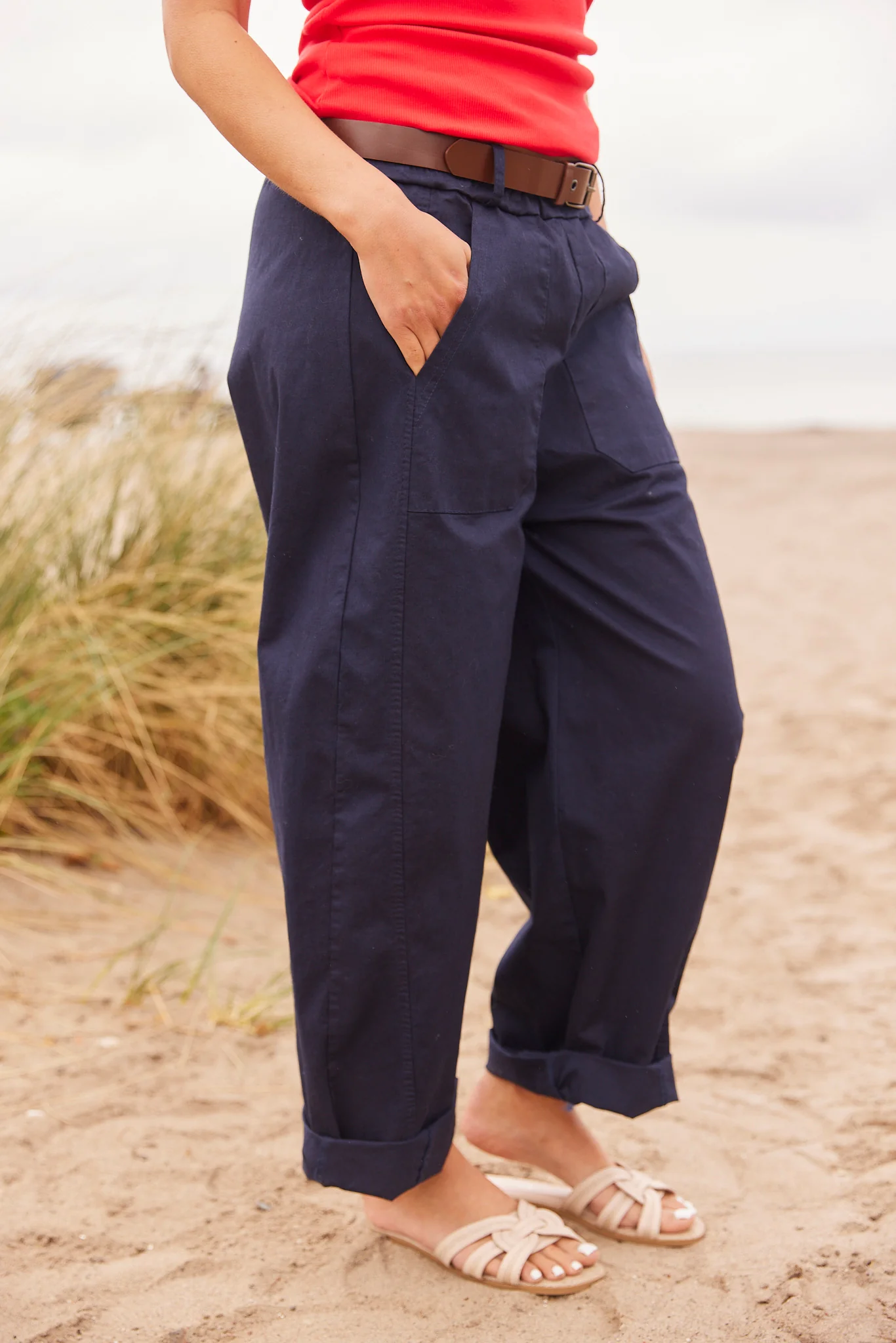 Cotton Pants | Navy | Bukser fra Atelier C - Image 3