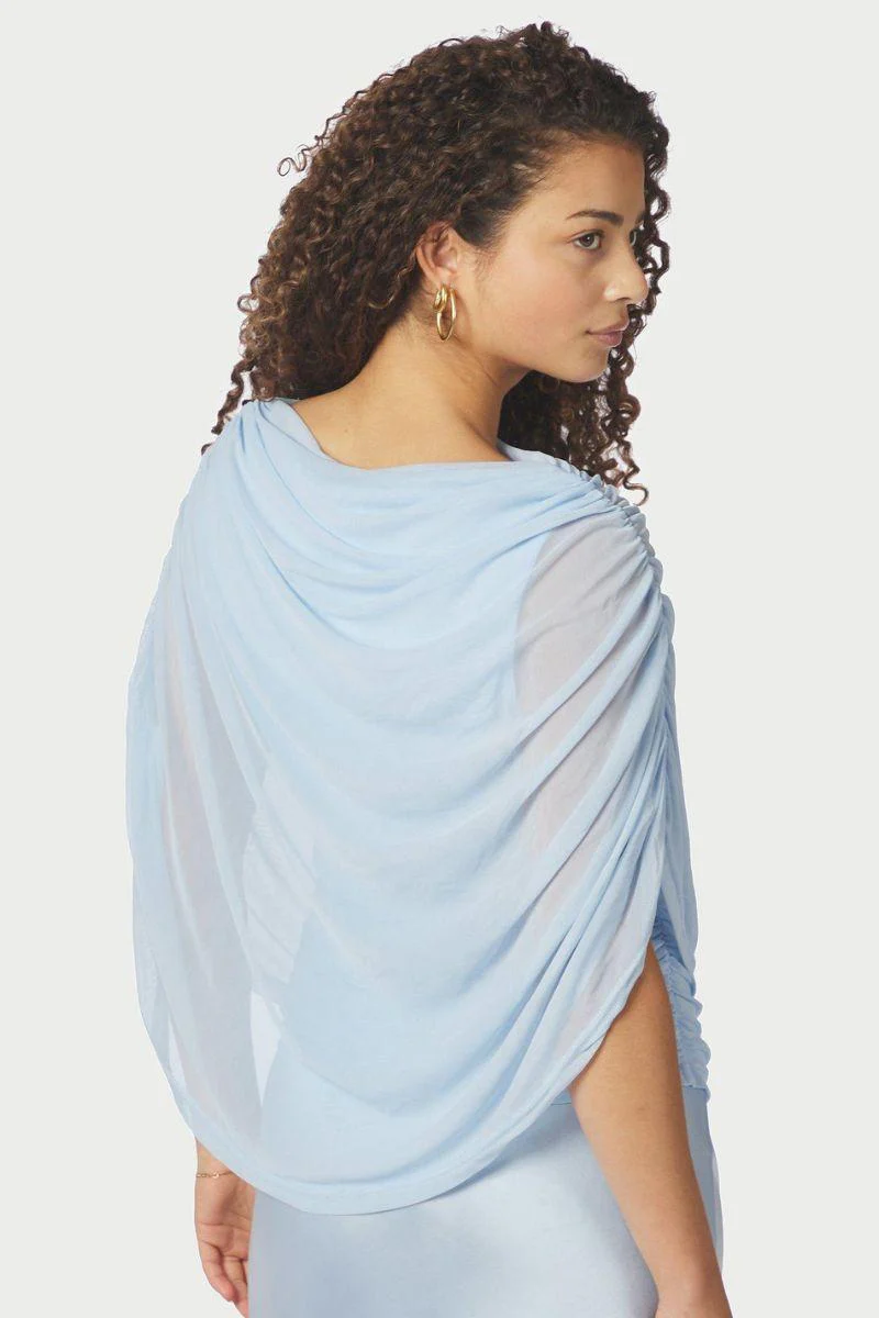 Cottuna Drapy Mesh Top | Light Blue | Bluse fra Neo Noir - Image 8