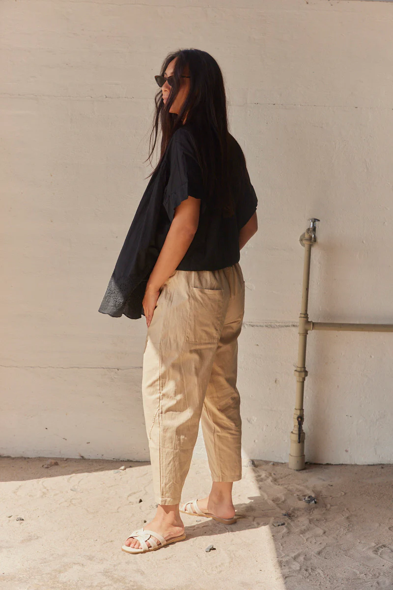 Cropped Pants FY016 | Beige | Bukser fra Atelier C - Image 3