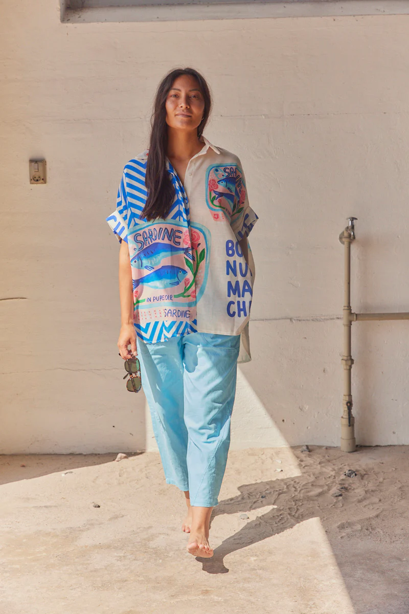Cropped Pants FY016 | Blue | Bukser fra Atelier C - Image 2