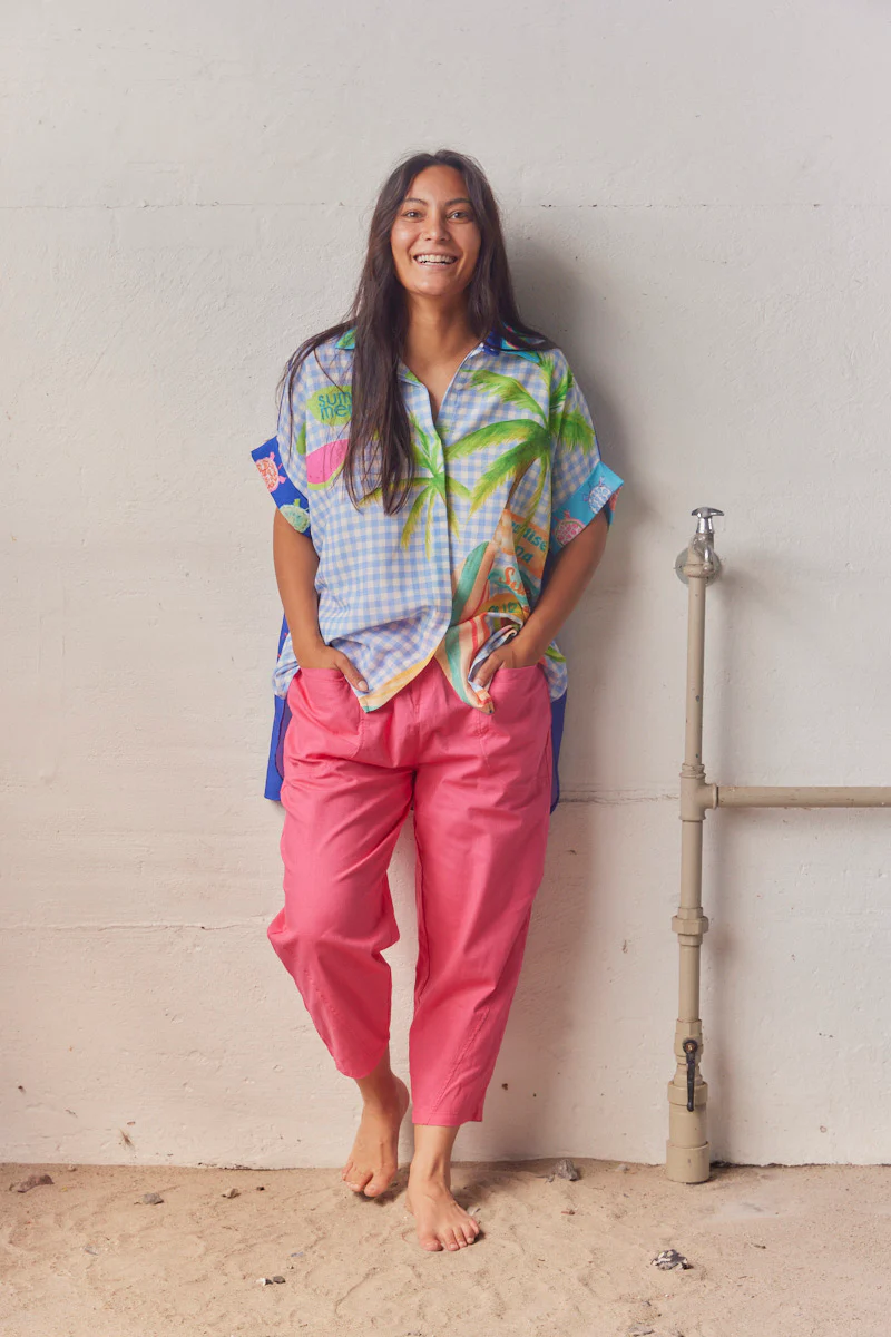 Cropped Pants FY016 | Fuchsia | Bukser fra Atelier C - Image 2