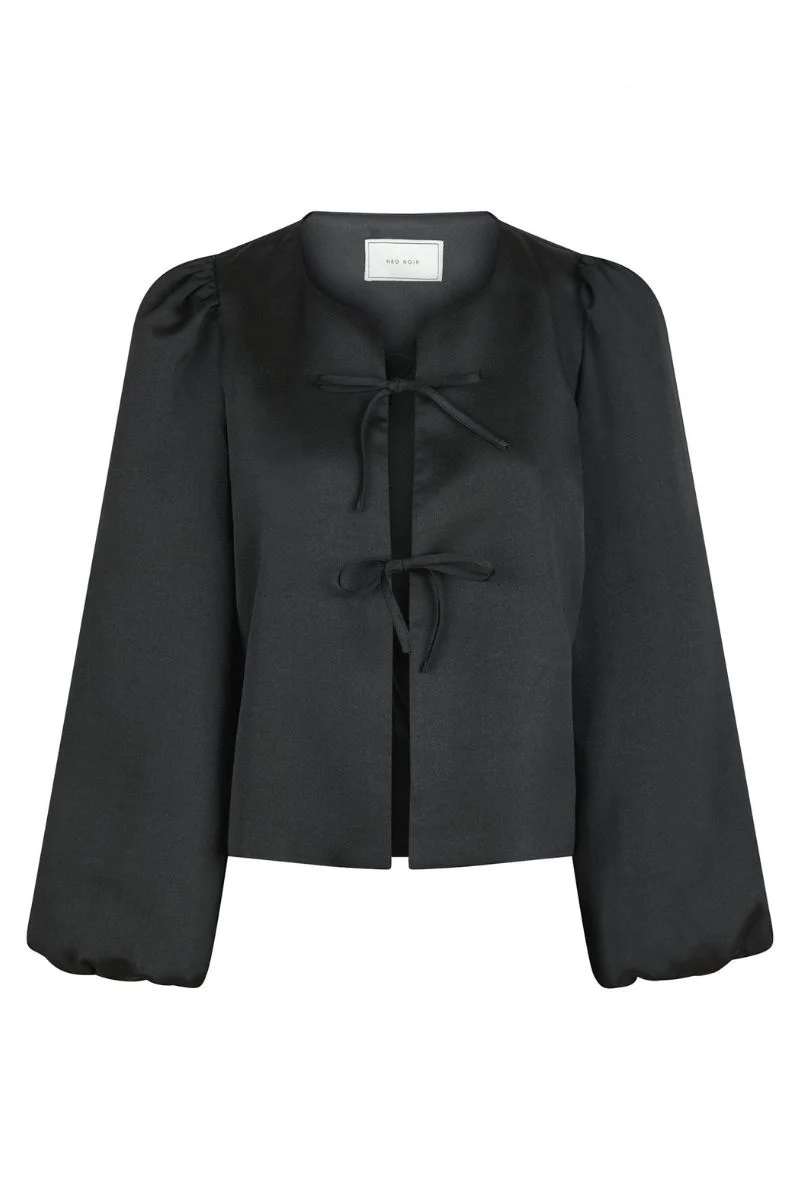 Daliska Dull Satin Blouse | Black | Bluse fra Neo Noir - Image 2