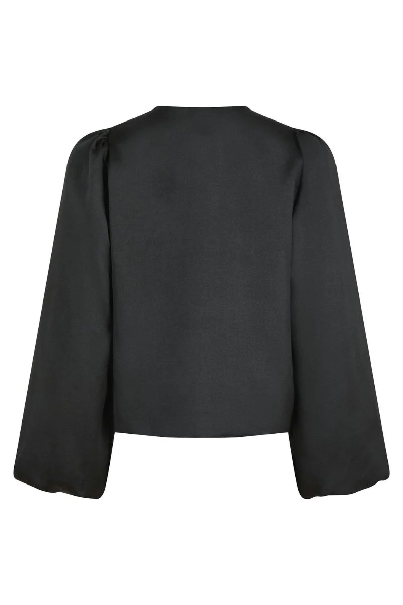Daliska Dull Satin Blouse | Black | Bluse fra Neo Noir - Image 4