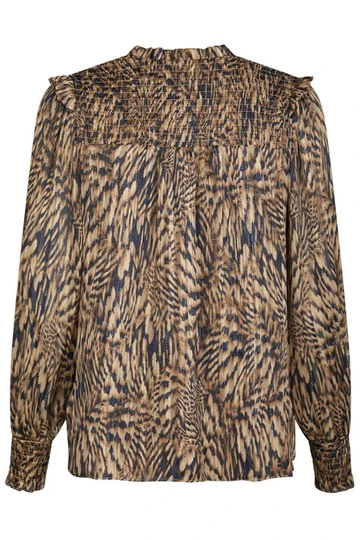 Davina Pattern Blouse | Camel | Bluse fra Neo Noir - Image 3