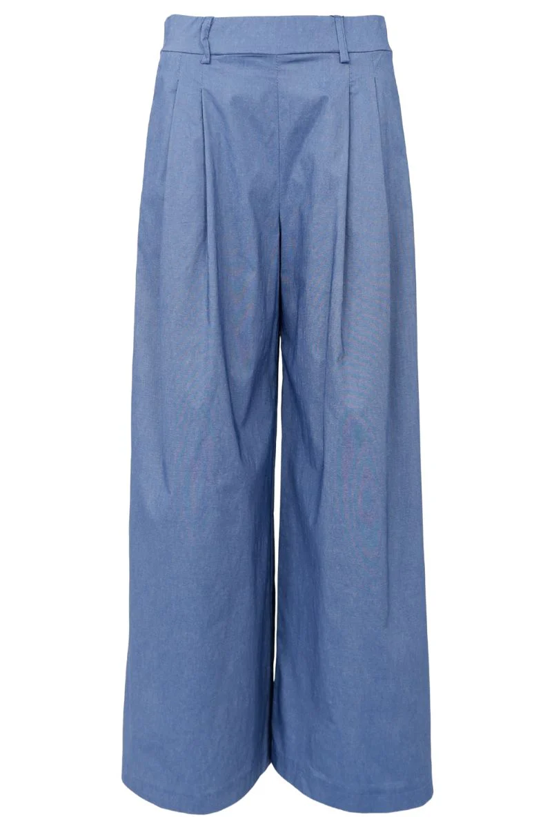 Davina Wideleg Pant | Lt. Denim Melange | Bukser fra Black Colour - Image 2