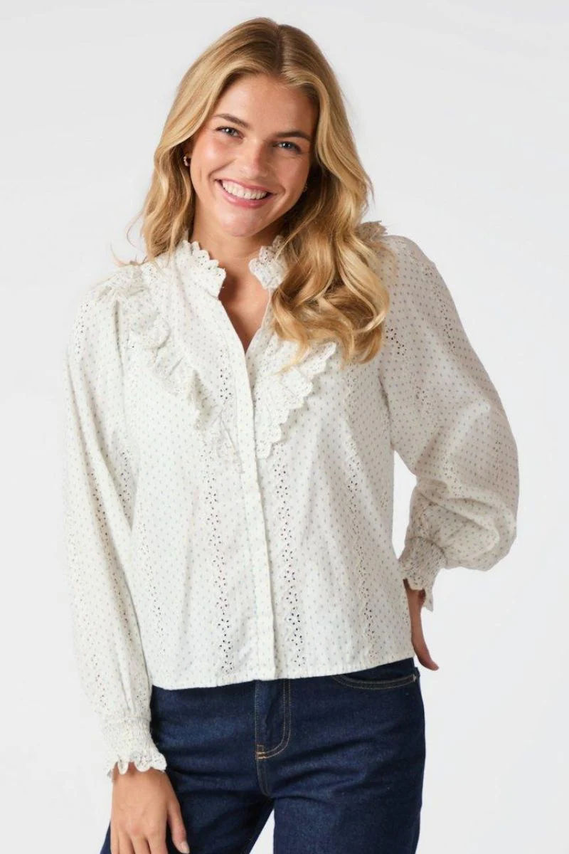 Degas Embroidery Blouse 163440 | Off White | Bluse fra Neo Noir - Image 2