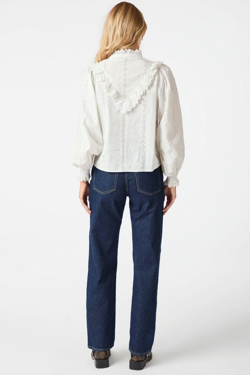 Degas Embroidery Blouse 163440 | Off White | Bluse fra Neo Noir - Image 7