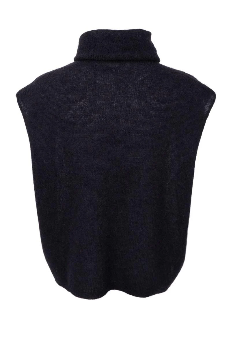 Dell Roll Neck Knit Vest | Black | Strik fra Black Colour - Image 4