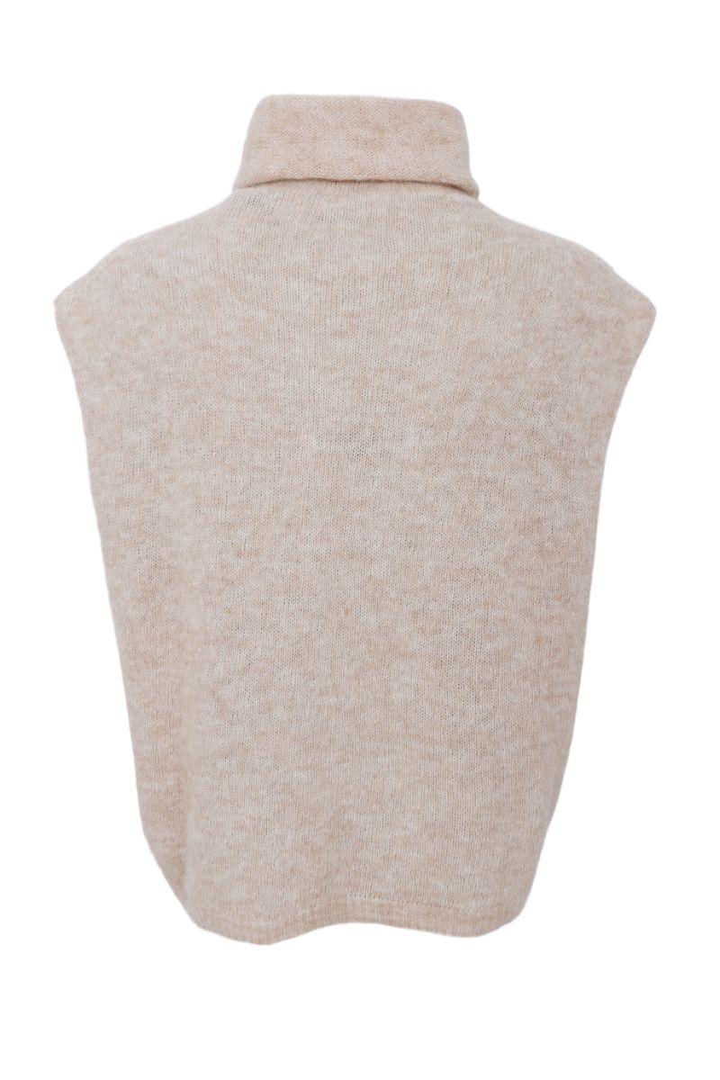 Dell Roll Neck Knit Vest | Natural | Strik fra Black Colour - Image 3