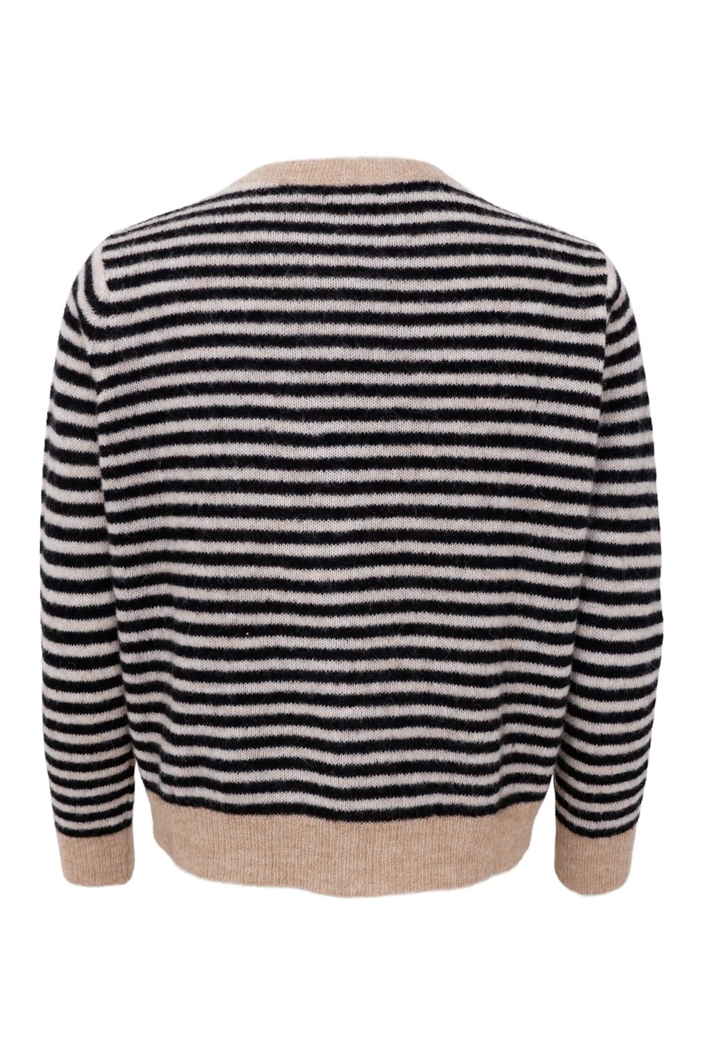 Dell Striped Knit Cardigan | Black | Strik fra Black Colour - Image 2