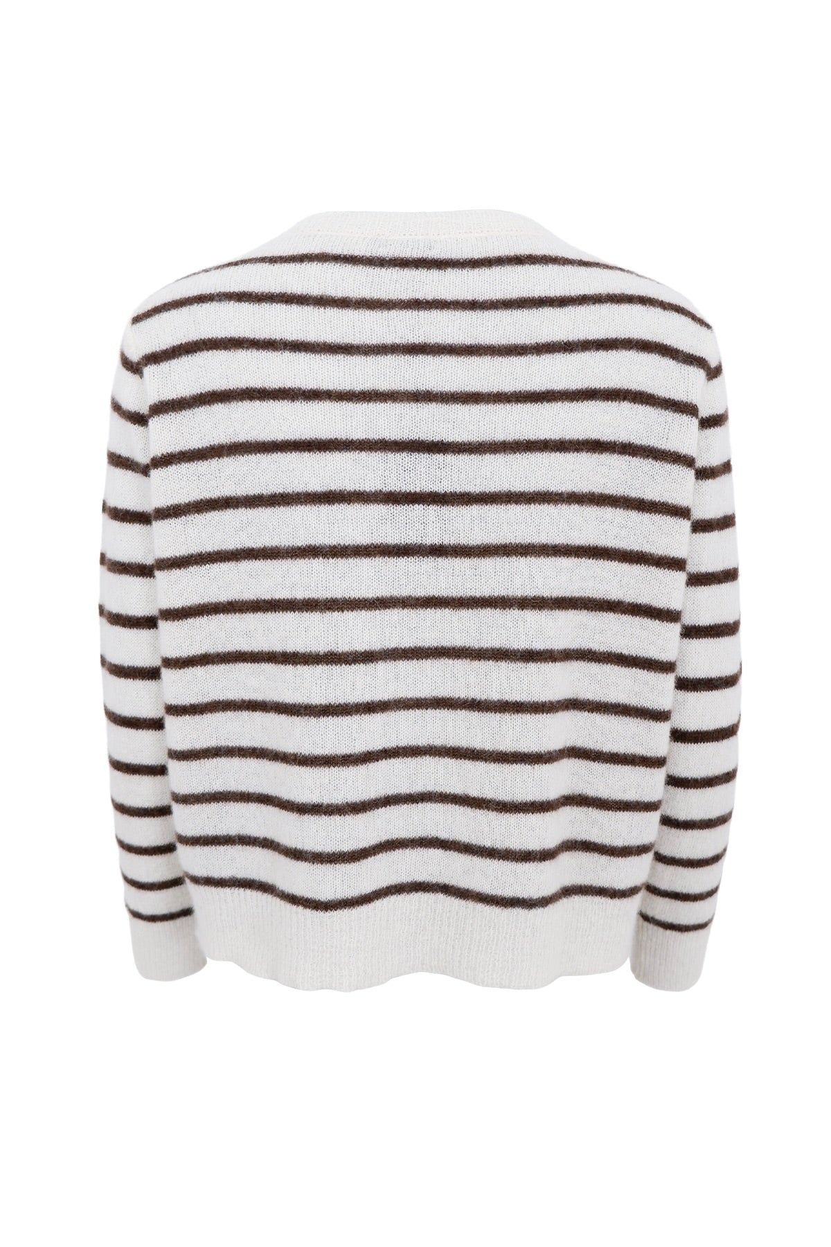 Dell Striped Knit Cardigan | Off White | Strik fra Black Colour - Image 2