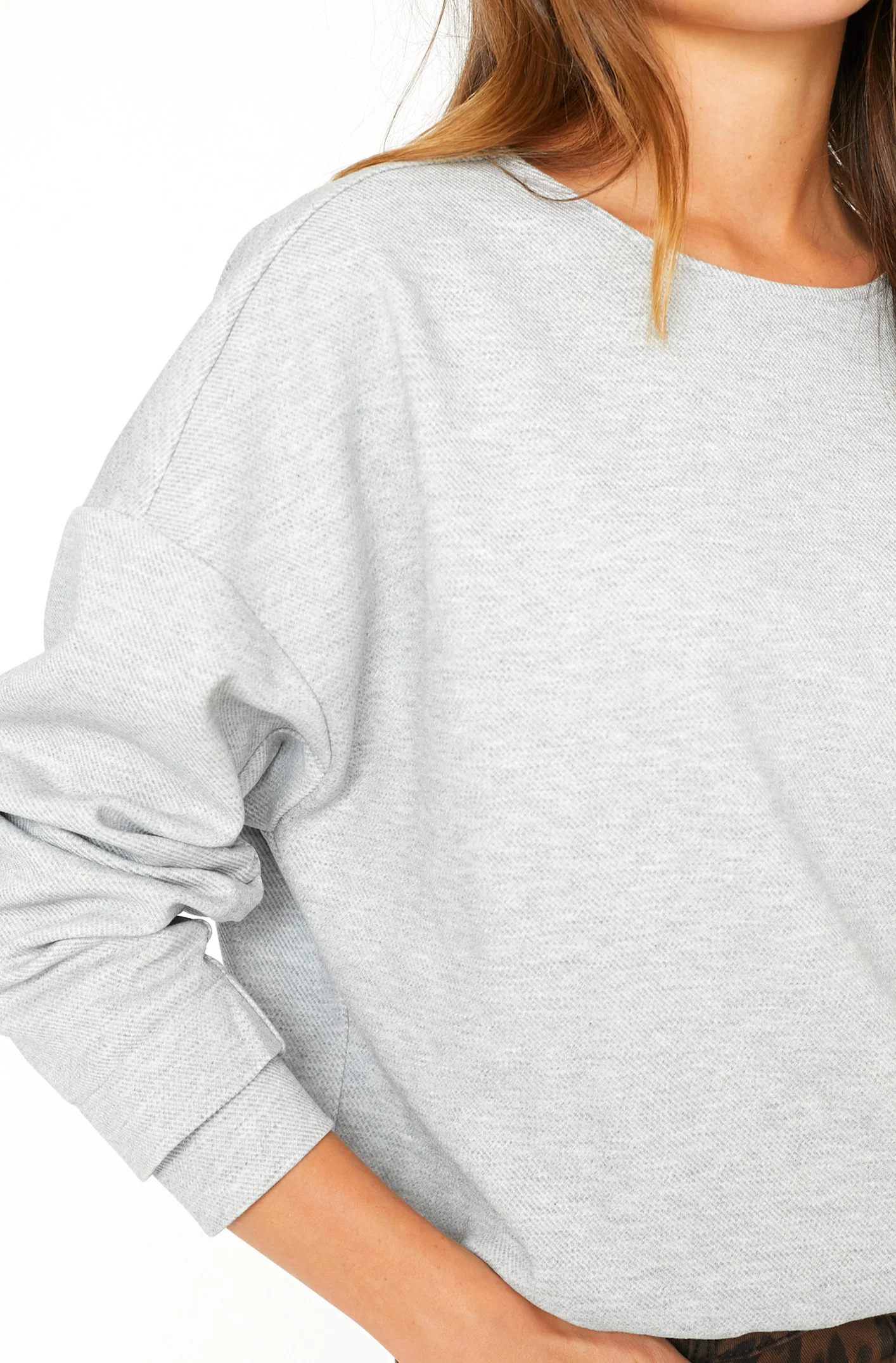 Dengi Open Back Sweat 37046 | Grey Melange | Sweatshirt fra Co'couture - Image 5