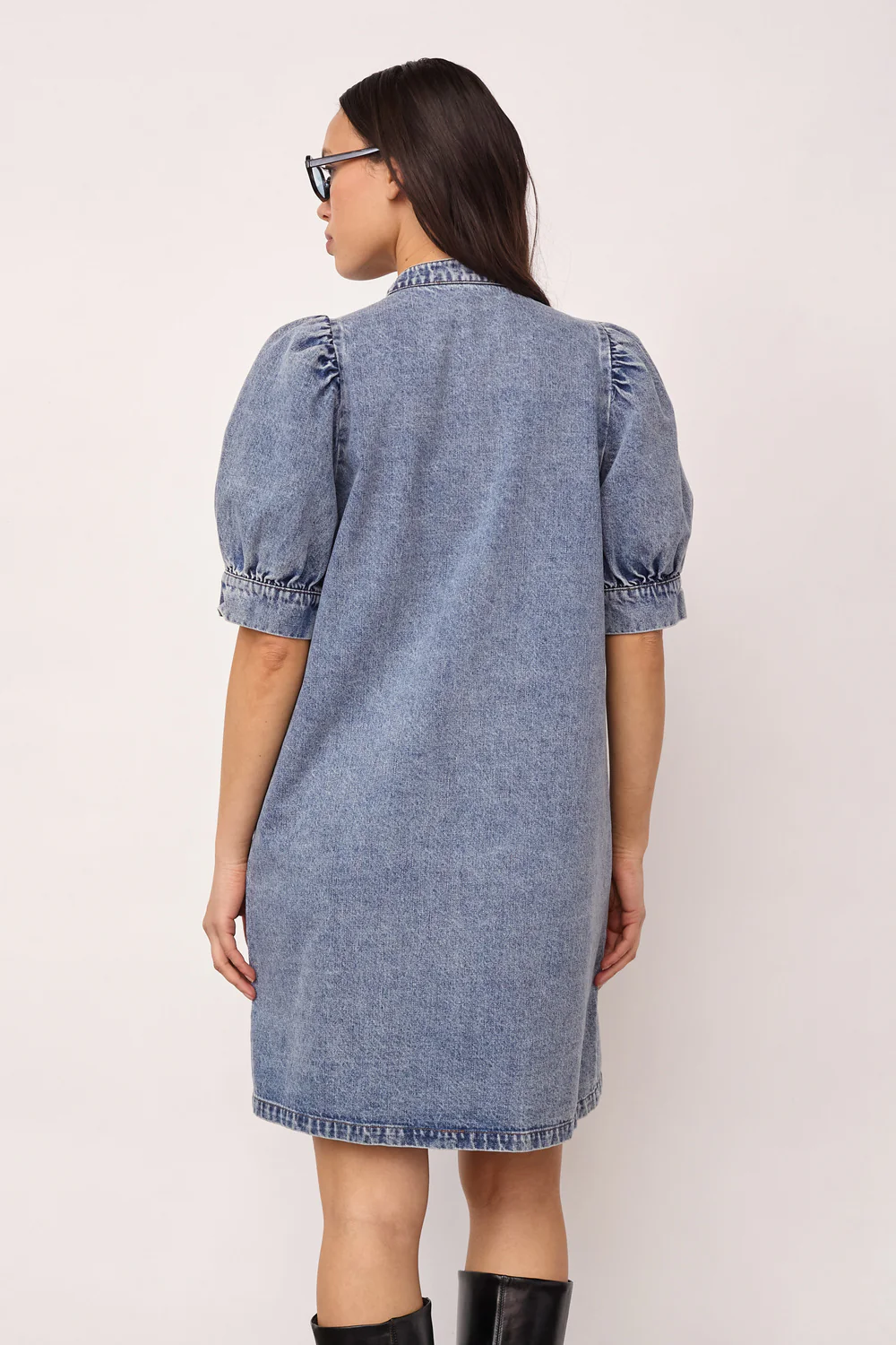Denice Denim SS Dress | Bleach Denim | Kjole fra Co'couture - Image 6