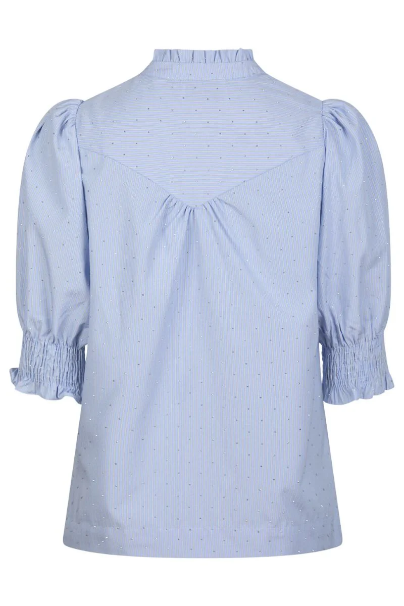 Diana Stripy Stone Blouse | Light Blue | Bluse fra Neo Noir - Image 4