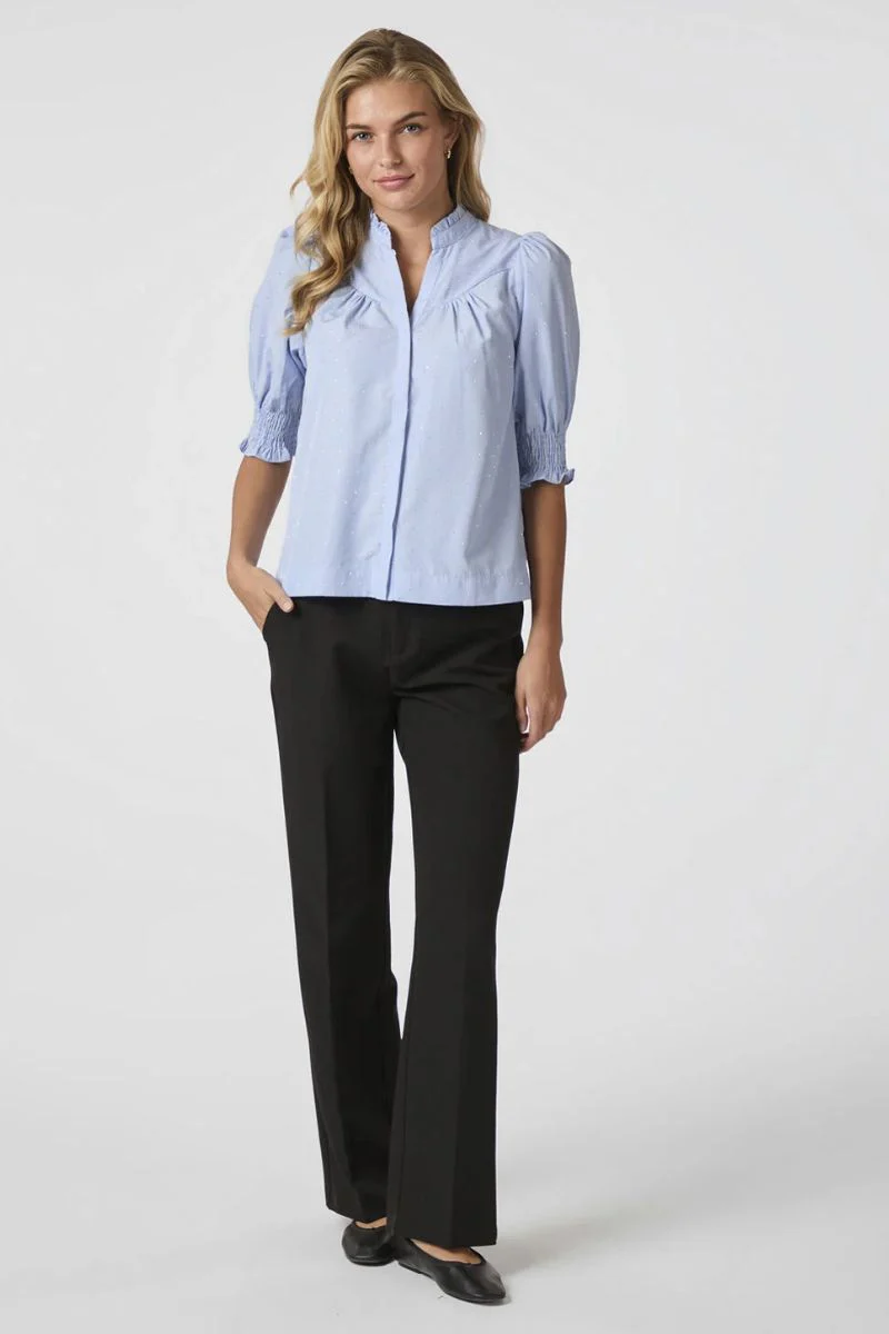 Diana Stripy Stone Blouse | Light Blue | Bluse fra Neo Noir - Image 6