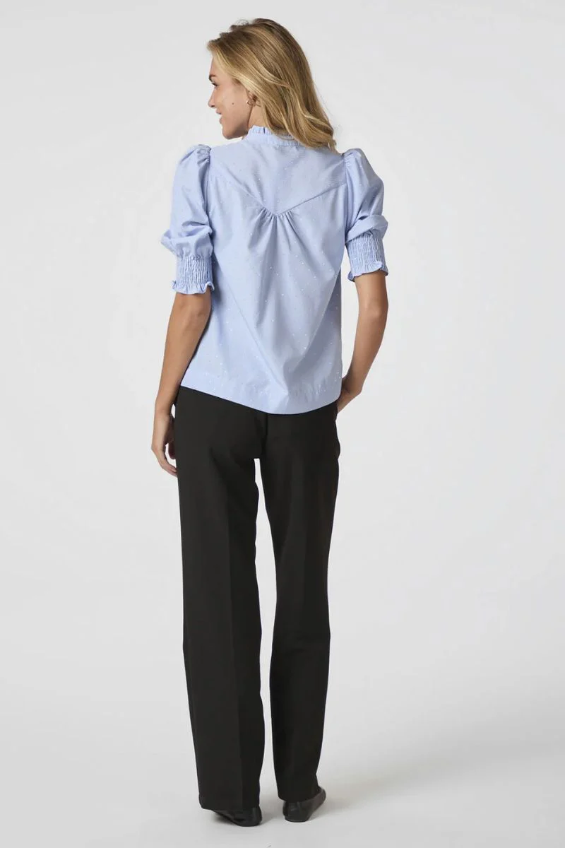 Diana Stripy Stone Blouse | Light Blue | Bluse fra Neo Noir - Image 7