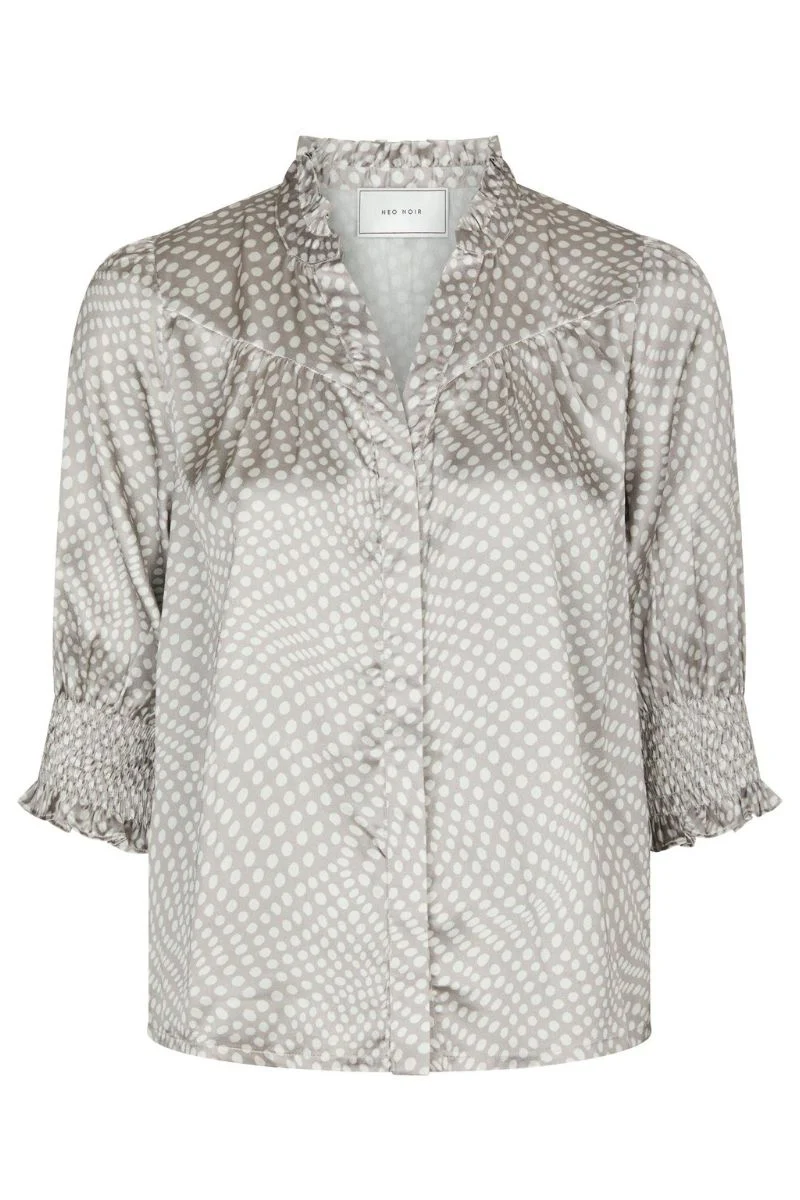Diana Vibrant Dot Blouse | Light Taupe | Bluse fra Neo Noir