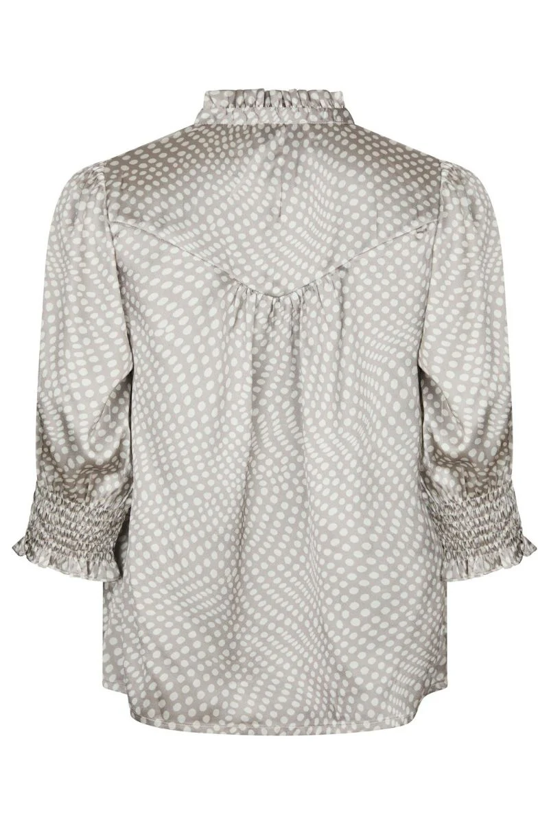 Diana Vibrant Dot Blouse | Light Taupe | Bluse fra Neo Noir - Image 3