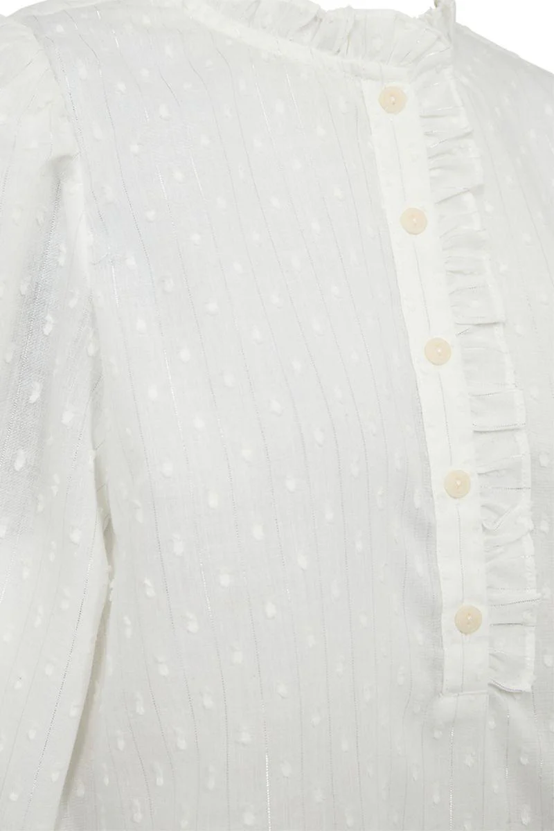 Dina Blouse 206719 | Star Off-White Mel | Bluse fra Freequent - Image 3
