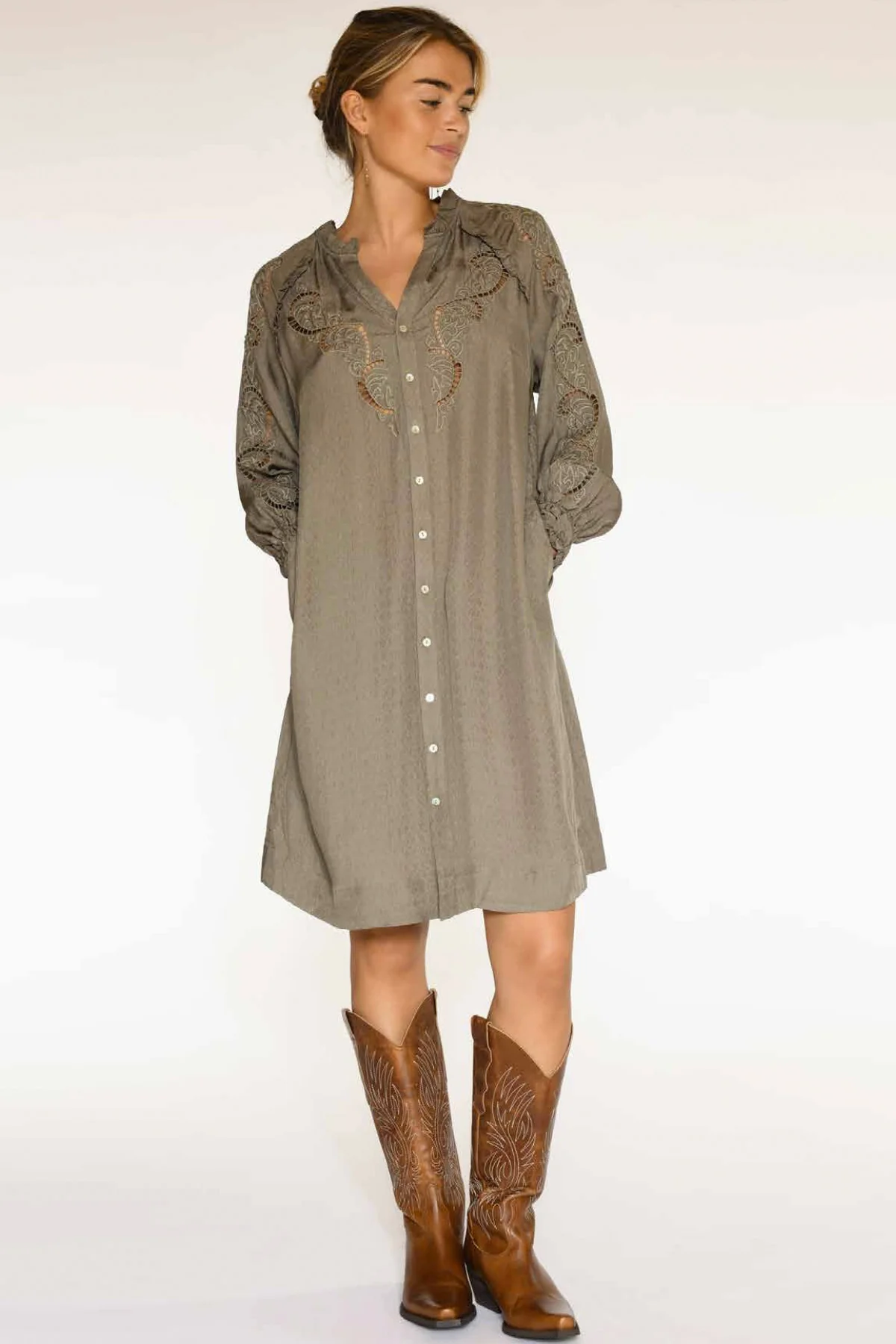 Dine knee dress 52517 | Olive | Kjole fra Gustav - Image 2