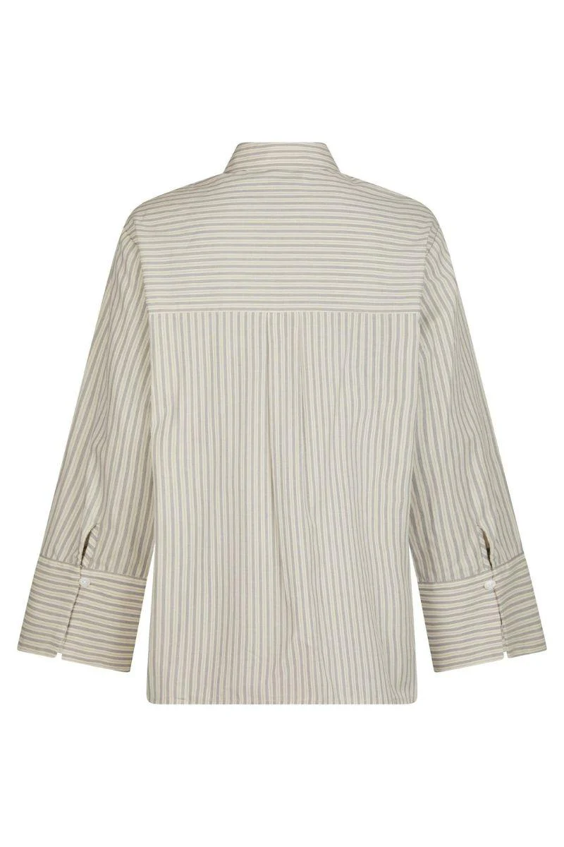 Dita Double Stripe Shirt | Creme | Bluse fra Neo Noir - Image 5