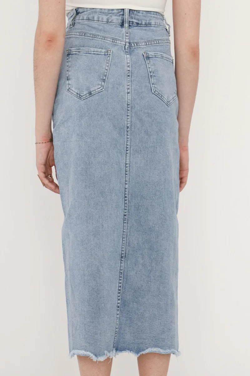 Dont Worry Denim skirt | Denim Blue | Nederdel fra Avery - Image 4