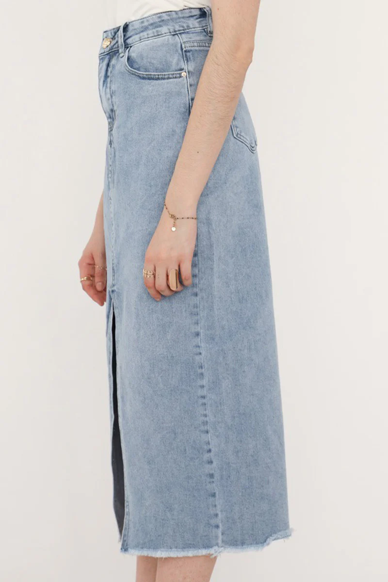 Dont Worry Denim skirt | Denim Blue | Nederdel fra Avery - Image 9