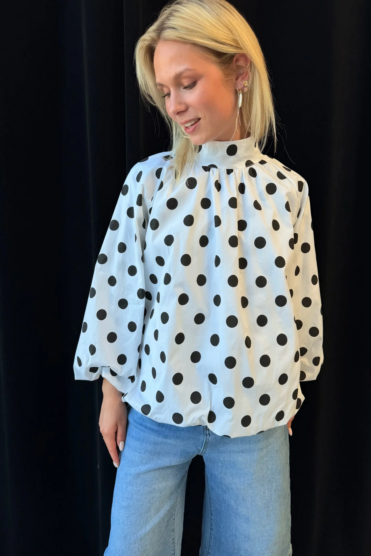 Dot Bow Shirt | White - Image 3
