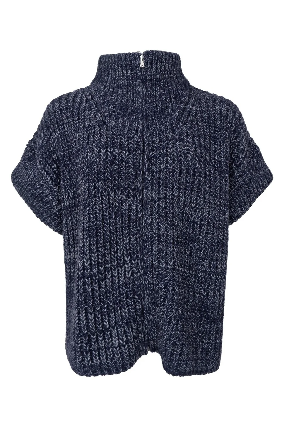 Drew Zipper Knit Vest | Navy | Strik fra Black Colour