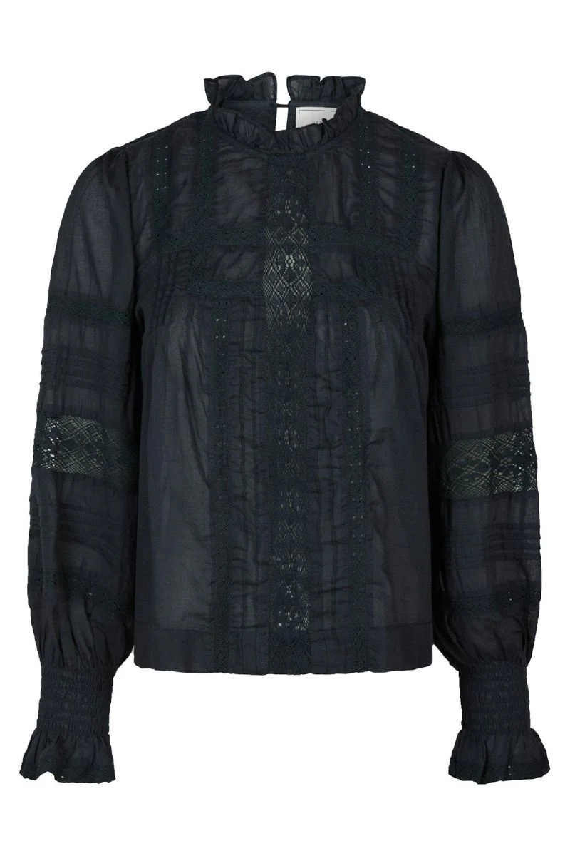 Ebba S Voile Blouse | Navy | Bluse fra Neo Noir - Image 2